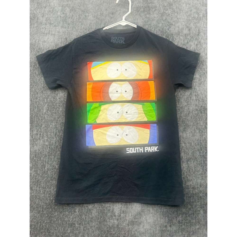 South Park Characters Eyes T Shirt Mens Small Black Graphic Print Cotton Outdoor